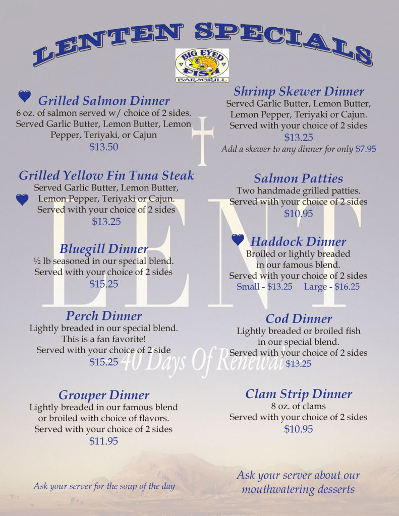 Lenten Menu